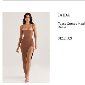 House of CB Jaida toast corset maxi dress